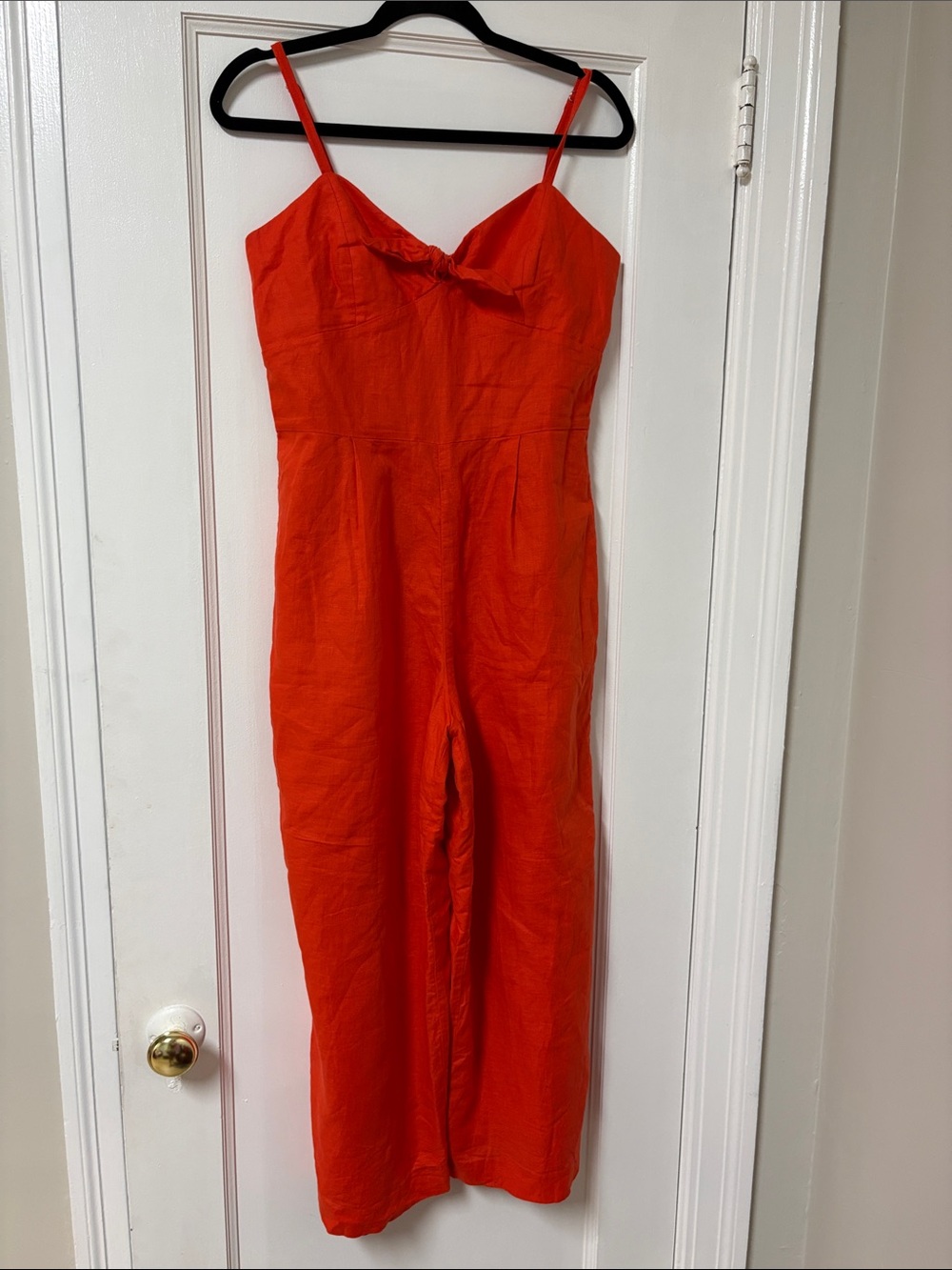 J. Crew Bright Orange Spaghetti-Strap Jumpsuit